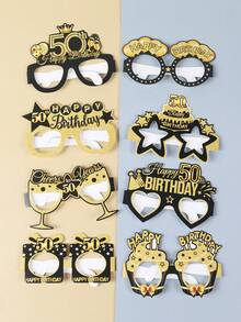 8Pcs/Set Black Gold Birthday Party Paper Eyeglasses,Birthday Party Photo Props,18th 30th 40th 50th 60th Birthday Party Glasses,For Adult Women Men,Happy Birthday Party Supplies,Party Accessories,18 30 40 50 60 Years Old Birthday Glasses Decor,Black Gold Birthday Party Decor,Eighteenth Thirty Forty Fifty Sixty Year Birthday Decor,Birthday Gift Party Favor - Black Gold - View 5