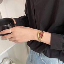 1Pc Elegant Classic Snake Spring Strap Wrist Watch Fashion Metal Texture Accurate Time Daily Commute Date Wear Business Work Versatile Light Luxury Ladies Watch - Roman Numeral Scale - View 2
