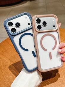 奢华防震防摔三合一磁吸透明亚克力手机壳，带挂绳，兼容 17 Pro Max、17 Pro、17、16 Pro Max、16 Pro、16、15 Pro Max、15 Pro Max、15 Pro、15、14 Pro Max、14 Pro、14、13 Pro Max、13 Pro、13、12 Pro Max、12 Pro、12、11，支持无线充电的高品质保护壳 - 藍色 - 查看 5
