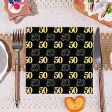 20张/40张/60张装，黑金50岁生日派对鸡尾酒会餐巾纸，“庆祝50周年”双层一次性纸巾，50周年纪念餐桌装饰（男女皆宜），50岁生日派对用品，50周年纪念及里程碑派对，13*13英寸 - 50歲 - 查看 4