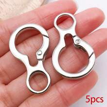 5/10个心形圆形星形钥匙扣夹银色金属心形登山扣钥匙圈DIY创意设计悬挂旋转龙虾爪扣触发弹簧钩用于珠宝制作 - 彩色 - 查看 19