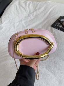 气质链条包，复古金属手柄，精致设计，小方包版，欧美宴会风格，百搭单品，少数族裔，高级感，单肩包，斜挎，两用，晚宴、约会、通勤，时尚，质感，女包。 - 彩色 - 查看 11