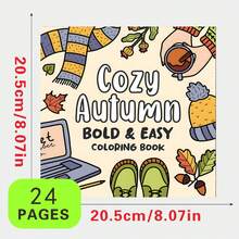 1 Book Warm Autumn Coloring Book 24 Sheets (120gsm Thick Paper) Upgraded Deluxe Edition (Suitable For Easter, Thanksgiving, Christmas, New Year And Valentine's Day Gifts) - Single Piece - View 2