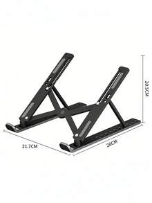可折叠高度可调笔记本电脑支架，带散热垫，符合人体工学设计，防滑橡胶垫，适用于手机、书籍，居家、办公、旅行、床边使用，便携式可折叠笔记本电脑和平板电脑支架 - 彩色 - 查看 17
