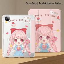 1pc Cute Girl Pattern Acrylic Crystal Tablet Case With Stand, Compatible With Samsung A9/A9+/S9/S9FE/A11/A11+/S11/S10 FE/S10 FE+/S10 Lite, A16 2025, Air 11/13, M3 2025, Mini 7 A17, Pro 2024, Air 11/13, M2 2024, Pro 11/13, M4 2024, Pro 12.9, 7/8/9 Gen, 10.2, 10 Gen, 10.9, Air 4/5/6/7/8, 10.9, Pro 11, 4/5/6 Gen, Mini 6, Se 11, Honor, Matepad Se 11, - Multicolor - View 6