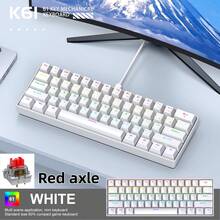 APAYADO K61 有线机械键盘，紧凑型 60% 布局，符合人体工学设计，RGB 背光，适合办公和游戏玩家，附带 Type-C 连接线 - 查看 15