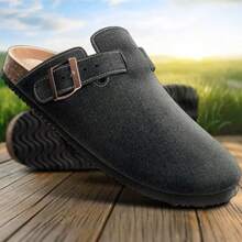 KEMISANT Men Clogs-Comfortable Suede Mules Slippers Sandals Nurse Potato Shoes Unisex-Cushioned Cork-Footbed - Đen4644 - Xem 3