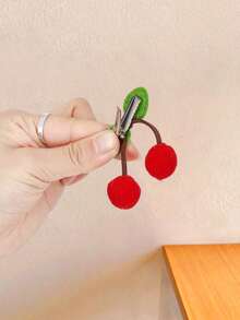 10pcs/Set Strawberry & Cherry Shaped Hair Clips, Cute Knitted Fabric Strawberry & 3D Cherry Design, Petite & Adorable - Suitable For Girls & Women, Fit For Daily, Outing, Campus, Party And More Occasions, Easy To Clip On And Add Cute Vibe, Great For Photos,Summer,Holiday,Travel - Multicolor - View 8