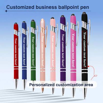 1-36pcs Customized Metal Retractable Ballpoint Pen + Stylus Pen Set | Anti-Slip Grip | Smooth Writing Medium Tip | Compatible With Smartphones/Tablets/Office Devices | Engraved With Name/Date/Logo | Suitable For Students/Teachers/Office Workers | Back To School Gift | Teacher's Day/Mother's Day/Christmas/Graduation/Easter Gift | Easter Party Supplies | Easter Basket Stuffers | Multi-Scenario Applicable (Classroom/Dorm/Business Meeting)
