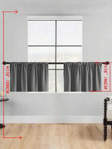 1pc Solid Color Polyester Curtains, Modern And Simple, Darkening And Light Blocking, For Bedroom, Living Room And Balcony, Sunscreen, Heat Insulation, Uv Protection, Suitable For Rod - Dark Grey - View 35