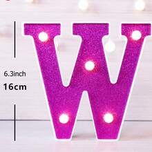 1件 16cm 紫色發光字母燈，家居裝飾 LED 字母燈，室內房間裝飾，婚禮求婚裝飾，生日派對裝飾字母燈牌 - 紫色 - 查看 19