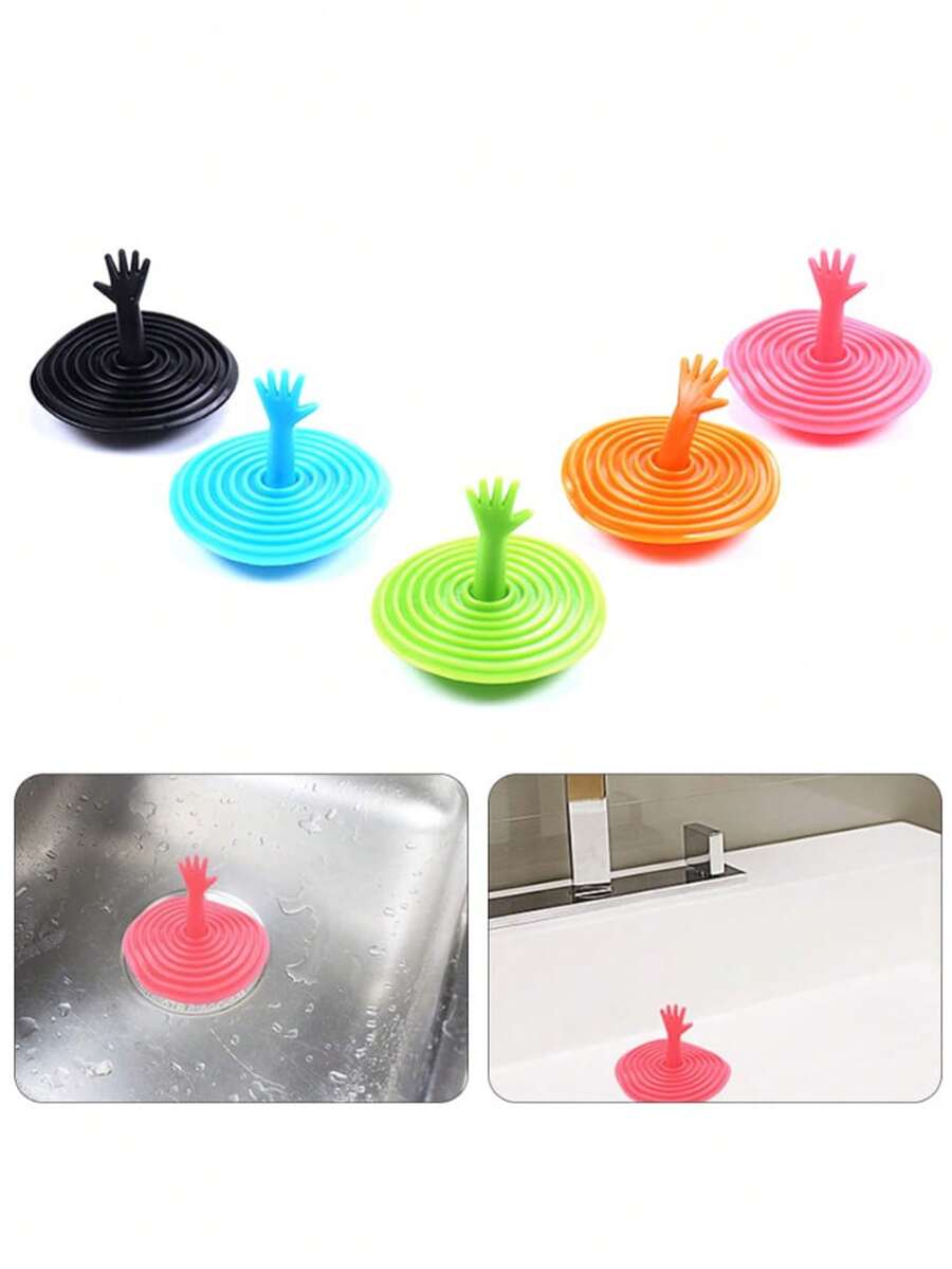 Nắp đậy lỗ thoát nước bồn tắm/bồn rửa chống thấm nước (1 cái/3 cái/5 cái), dụng cụ bịt kín chống thấm nước sáng tạo, phụ kiện phòng tắm. - thoát nước cọ - Xem 1