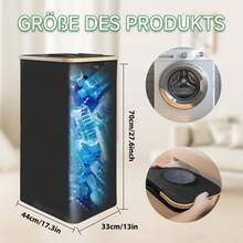 100L Bottle Collector with 1 Bag, Foldable Storage Basket, Toy Organizer, Recycling Bin, Multi-Functional Laundry Hamper and Indoor Trash Can, Suitable for Kitchen, Bedroom, Laundry Room, Hotel, Office, Gift - Schwarz - Übersicht 8