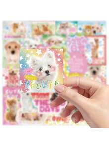 40pcs Vintage Stickers, Cute Animal Seal Stickers, Cat & Dog Decorative Stickers, DIY Luggage Stickers - 彩色 - 查看 6