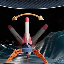 Stomp Rocket Launcher Toy, Foot Powered Air Rocket Launcher With LED Light Up Foam Rockets, Jump Powered Flying Rocket Blaster Set, High Flying Launch Action Outdoor Air Powered Rocket Shooter, Soft Foam Rocket With Durable Stable Base Anti Slip Design - Multicolor - View 7