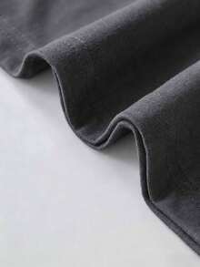 时尚创意卡通可爱奶茶图案印花保暖圆领T恤，舒适短袖休闲T恤，可机洗，日常必备，宽松版型，男女皆宜，街头风，适合上学、度假、购物、运动等夏季场合。 - 深灰色 - 查看 5