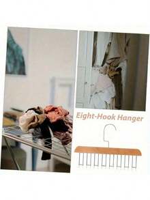 2pcs Wardrobe Bra Hanger, Vest Hanger 3pcs Set, With 8 Hooks, Can Accommodate 24 Bras, Wood Saving Space Hanger, 360 ° Rotating Closet Storage And Camisole, Swimwear, Lace Up Dresses, Storage Space In Dormitories And Apartments - 2pcs - View 4