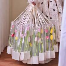 10-Piece Handheld Flower Box Set Featuring Transparent Plastic Roses And Tulips In A Gift Box With A Foldable Design-Perfect For Florists And Gift Wrapping, And An Ideal Choice For Mother's Day, Birthdays, And Anniversaries - Hand-held Packaging Box - View 7
