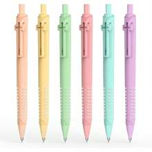 6 Pack Bible Journaling Gel Pens, 0.7mm Black Ink Retractable With Clip,Smooth Writing, Christian Gifts Men Women, Religious School & Office Supplies(Morandi) - Macaron-black Ink - View 10