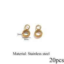 20 piezas de cuentas sueltas de acero inoxidable, clips para colgantes, anillos conectores para hacer pulseras y joyería DIY - Amarillo Oro - Ver 10