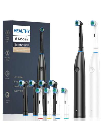 Electric Toothbrush 5 Modes Rechargeable Waterproof With 4 Brush Heads Deep Cleaning Soft Bristles For Sensitive Teeth Home Travel Oral Care