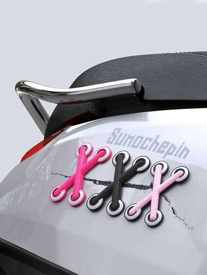 Hình dán dây giày 3D cho xe hơi, decal dán thân xe 3D đa năng, chống thấm nước, che phủ vết xước, trang trí ngoại thất xe hơi tự làm thời trang, phụ kiện độ xe độc đáo cho SUV, Sedan, xe máy, xe đạp, RV, trang trí cản sau bằng vinyl bền, dễ dán không để lại cặn, che giấu vết xước, quà tặng lý tưởng cho người đam mê xe hơi, decal thân xe.