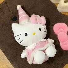 1件圣诞毛绒玩具可爱帽子小猫玩偶小猫枕头节日礼物儿童安抚玩具家居装饰睡眠枕假日礼物 - 粉色 - 查看 8