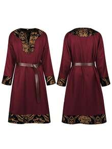 Men Cosplay Clothing - 25610 Pirate Knight Black [with Belt] - View 3