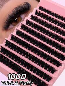 200/300/640 piezas Kit de extensión de pestañas DIY con pestañas individuales gruesas y rizadas de 8-16 mm en mezcla de 80/100/60/50/30 D, pestañas inferiores DIY, álbum de pestañas, gran capacidad de pestañas individuales suaves, fácil de crear pestañas esponjosas y naturales largas en casa - Negro - Ver 18