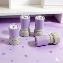 1 con dấu hình trăng non, mực đen, vỏ màu tím, 4 thiết kế trăng sao sáng tạo khác nhau, thích hợp để làm thiệp chúc mừng ngày lễ, bưu thiệp, sổ nhật ký, sổ tay, hộp/túi quà tặng, quà tặng ngày lễ/bạn bè. - Tem hình mặt trăng và sao - Xem 8