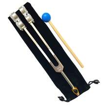 32HZ Aluminum Tuning Fork Tool With Hammer Healing Sound Vibration Diagnostic Therapy Health Care Tool - Silver - View 4