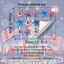1PC Star-Spangled Banner Style Independence Day Glass Sticker, American National Day Bald Eagle Decorative Window Sticker, Suitable For Bedroom Living Room Study Holiday Decoration Atmospheatic Sticker, Removable PVC Window Decal - Multicolor - View 12