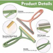 3 In 1 Lint And Pet Hair Remover Brush For Carpets Furniture Upholstery Car Mats Rugs Couches Pet Beds With Lint Shaver Multi Fabric Edge Cleaning Tool - 1 - 查看 5