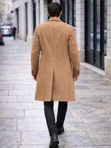 Italian Style Overcoat Autumn / Winter Loose Button Overcoat - Marrón Mocha - Ver 1