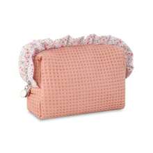 DYSHAYEN - Bolsa de maquillaje con volantes de algodón suave para viajes regalos para mujeres dama de honor cumpleaños boda Navidad Rosado Old Pink Lindo - como en la foto - Ver 7
