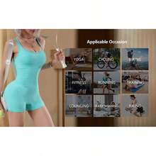 Women's Letter Print Casual Everyday Sports Jumpsuit - Lime Green - View 6