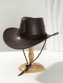 1 chiếc mũ cao bồi miền Tây cổ điển, kiểu dáng cũ kỹ, mũ da rộng vành che nắng unisex, thích hợp cho lễ hội âm nhạc, chụp ảnh, chống gió. - Nhiều màu - Xem 12