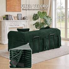 2-In-1 Convertible Sleeper Sofa Bed,3 Seats Compression Sofa With Fixed-Shape Frame, 82.67" Comfy Floor Couch With Pillows Hybrid Sofa Pocketed Spring - 墨綠色 - 查看 8