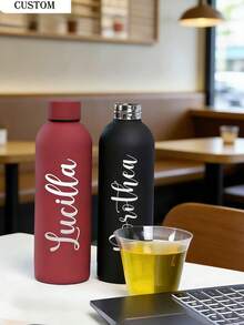 1件客製化雙層不鏽鋼咖啡杯、運動水壺，500ml/17oz 個性化保溫隨行杯，男孩女孩禮物、生日禮物、開學季、旅行杯 - 彩色 - 查看 6