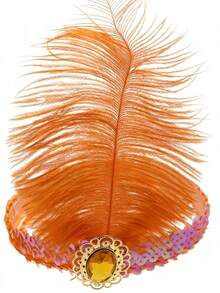 1pc Polyester Sequin Headband, 1920s Style Headpiece, Suitable For Single Ladies Halloween Party, Costume Play, Retro Party, Christmas, Wedding - Multicolor - View 20