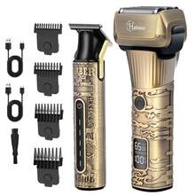 1 Set HATTEKER Vintage 5-Blade Electric Shaver & Hair Clipper Kit, Electric Barber Shop Hair Carving Trimmer 2-In-1 - View 9