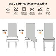 4pcs Chair Covers Dining Room Chair Cover Spandex Polyester High Chair Covers Protector Removable Washable Slipcovers Green - Leafdark Grey - View 4