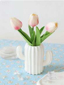 1pc Modern Creative Vase, 3 Colors Available, Unique Shape, Shatterproof, Suitable For Living Room, Dining Table, Can Hold Flowers, Fresh Flowers, Tulips, Home Decor Gift - Multicolor - View 4