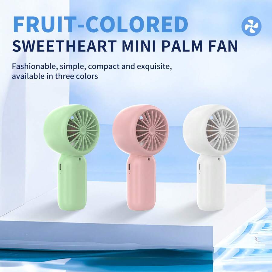 Handheld Small Fan, Mini Desktop Electric Fan, Portable USB Rechargeable, Student Dorm Cooling Gadget, 3-Speed Wind Speed Fast Cooling, For Home Office Travel, With 300mAh Battery - Handheld - View 1