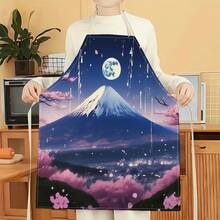 1pc Floral Pattern Apron, Creative Funny Fashion Printed Apron, Kitchen Cooking Household Cleaning Apron, Innovative Home Apron - Multicolor - View 15