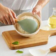 Vertical Wooden Handle Non-Stick Rice Spoon, Kitchen Cooking Tool - Multicolor - View 8