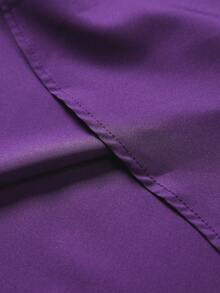 Men's Solid Color Business Casual Short Sleeve Shirt - Purple - View 5