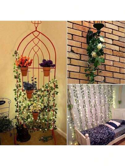 Dây leo giả bằng nhựa, cây thường xuân nhân tạo, lá cây xanh trang trí cho buổi họp mặt, không kèm chậu, thích hợp trang trí Giáng sinh, Halloween, Lễ Tạ ơn, Lễ Tình nhân, Lễ tốt nghiệp.