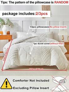 Bộ ga trải giường 2/3 món phong cách Bohemian họa tiết lá Monstera trắng, bộ đồ giường bằng polyester kiểu trang trại cổ điển, mềm mại và thoáng khí, có thể giặt máy, phù hợp cho phòng ngủ, phòng khách, ký túc xá, cỡ Queen, King (1 ga trải giường + 1/2 vỏ gối, không kèm ruột chăn) - trắng - Xem 4