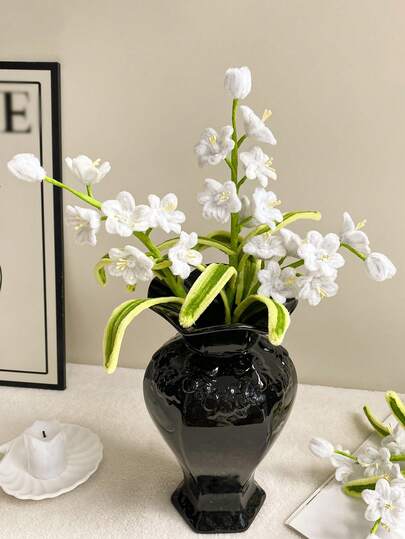 1 cành hoa giả màu trắng trang nhã, kiểu cắm hoa sáng tạo, bền, không cần bảo dưỡng, thích hợp trang trí đám cưới, sân vườn, bình hoa để bàn trong nhà.